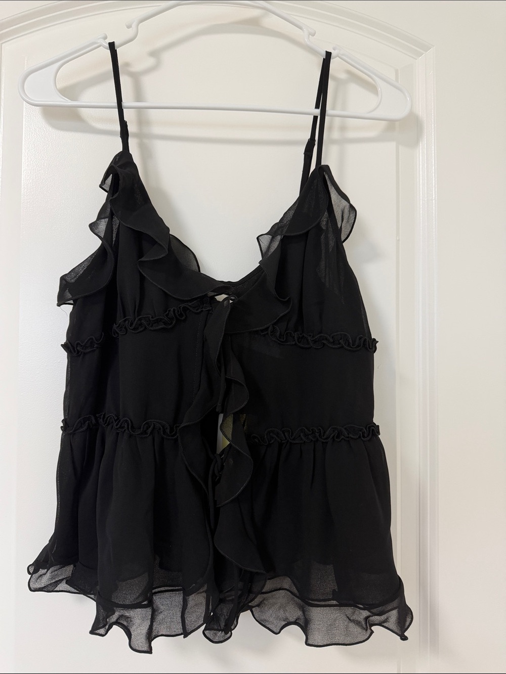 Aritzia Amore Women’s Black Ruffle Cami Top